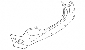 Rear bumper bare Lincoln MKZ 13-16 upper part