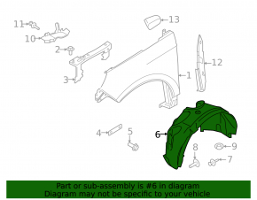 Front right mudguard Ford Edge 15-18