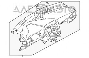 Torpedo front panel without AIRBAG Ford Fusion mk5 13-20 under start-stop, insert under chrome, tear