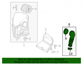 Air duct from air filter housing Audi Q5 80A 18-24 3.0T