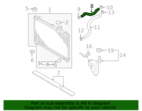 Upper cooling hose for Mitsubishi Outlander 18-22 PHEV