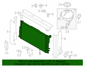 Radiator cooling water BMW 5 F10 12-16 2.0T