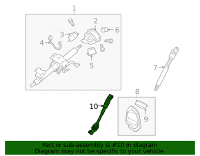 Lower steering cardan shaft Lexus GX460 10-23