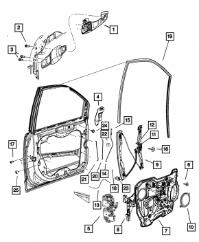 Front left door lock Jeep Compass 11-16
