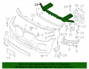 Front bumper reinforcement BMW X3 G01 18-21 upper