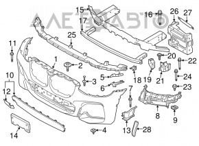 Upper front bumper reinforcement BMW X3 G01 18-21