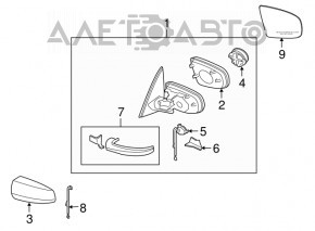 Left side mirror assembly for BMW X5 E70 07-13