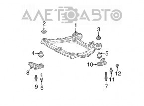 Rear subframe Lexus RX450h 10-15 AWD