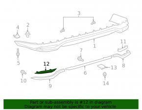 Rear bumper plug left Lexus RX350L RX450hL 18-22 long