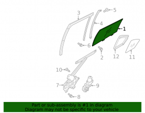 Rear left door glass Mitsubishi Eclipse Cross 18-24