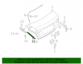 Left trunk lid shock absorber for Subaru Legacy 10-14