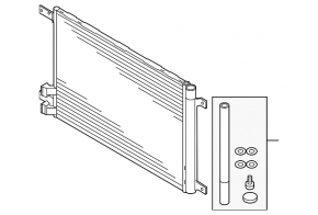 Air conditioning condenser radiator Audi A3 8V 15-20 1.4T, 1.8T, 2.0T