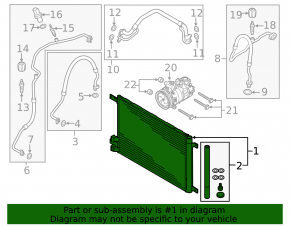 Air conditioning radiator condenser Audi A3 8V 15-20 1.4T, 1.8T, 2.0T SATO TECH