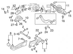 Lower arm under spring rear right VW Golf 15-21