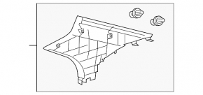 Upper right rear pillar trim Lexus IS 14-16 gray