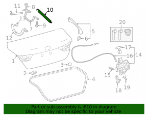 Trunk lid hinge spring left Toyota Camry v70 18-24