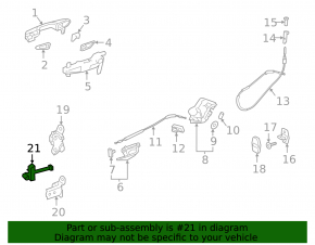 Rear left door limiter Lexus ES250 ES300h ES350 19-26