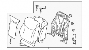 Driver's seat for Toyota Prius 30 12-15 without airbag, mechanical, gray velour, dry-cleanable