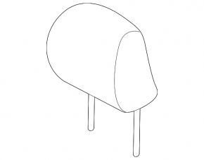 Front left headrest for Toyota Prius V 15-17 leather, black