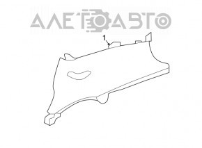 Nissan Leaf 11-12 right rear pillar trim, gray