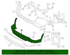 Rear bumper bare lower part Hyundai Santa FE 19-20 structure