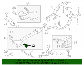 Bracket middle part of exhaust pipe right Porsche Panamera 14-16
