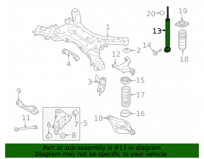 Shock absorber rear left Infiniti JX35 QX60 13- with support, rusty, dented