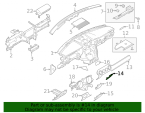 Ford Mustang mk6 15-23 gray lower right front panel trim