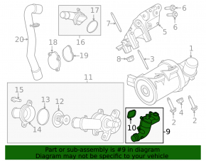 Ford Escape MK4 20-25 Hybrid Cooling System Flange, Plug-In