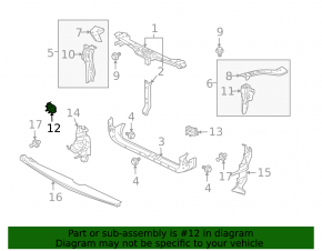 Right front bumper reinforcement fang for Mitsubishi Galant 04-12