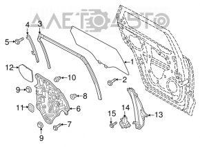 Rear left window lifter with motor for Mazda CX-9 16-23