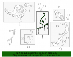 Oil supply pipe for the Audi A3 8V 15-16 2.0 TDI turbine