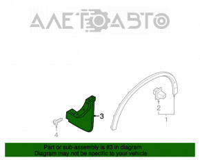 Volvo XC90 16-19 front right bumper mudguard is worn