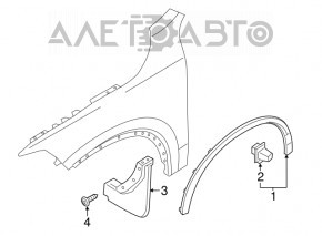 Volvo XC90 16-19 front right bumper mudguard is worn