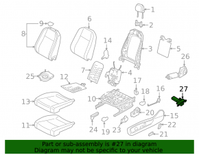 Audi Q5 80A 18-24 Front Driver's Seat Lower Cushion Adjustment Motor
