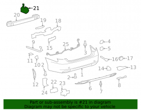 Rear bumper bracket left Lexus LS460 LS600h 07-09 prerest