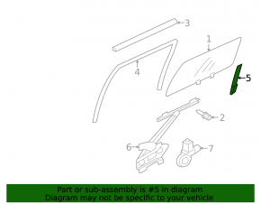 Mitsubishi Outlander 14-22 rear left door glass guide