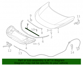 Nissan Rogue 21-23 Hood Seal Small
