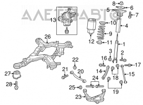 Rear left shock absorber Jeep Grand Cherokee WK2 11-15