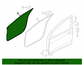 Door seal front left Hyundai Elantra UD 11-16