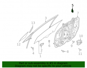 Front right door glass guide Kia Sorento 21-25 HEV, PHEV