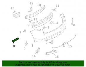 Right rear bumper mount for Infiniti FX35 QX70 09-17