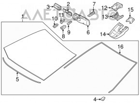 Interior mirror Toyota Avalon 13-18 with auto-dimming control and compass, scratch