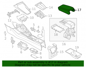 Audi A3 22-26 armrest, black leather, with bracket, broken mount