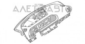 Torpedo front panel without AIRBAG Mercedes W167 GLE 350 450 20-23 black without projection
