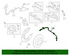 Long rear left ABS sensor for Ford Edge 15-18
