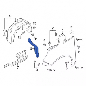 Right door-wing seal for Ford C-max MK2 13-18
