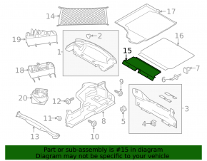Front trunk floor for Ford Mustang mk6 15-23 coupe, gray