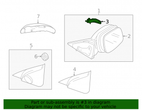 Left turn signal mirror for Mazda3 MPS 09-13
