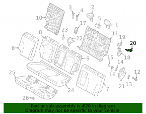 Right rear seat bracket for Ford Mustang Mach-E 21-26